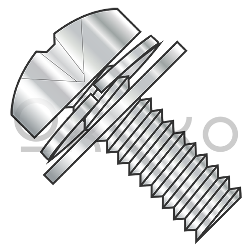 4-40X1/4 Phillips Pan Split Lock & Narrow Flat Washer Sems Full Thrd 18 8 Stainless Steel