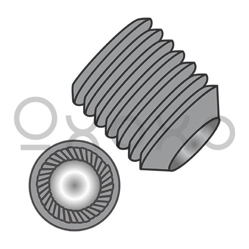 M3X3 Metric Socket Set Screw Knurl Cup Point Plain Imported