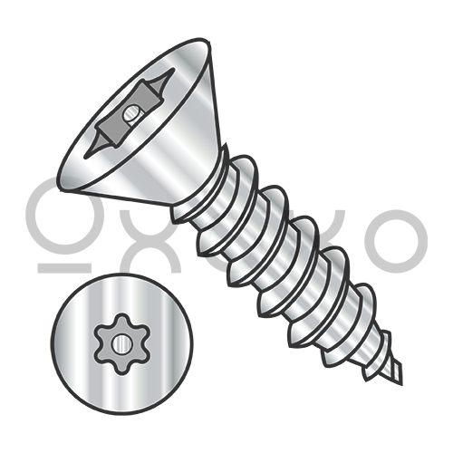 8-18X3/4 6 Lobe Pin-In Flat Head Security Screw SDS F/T 18-8 Stainless Steel Passivated