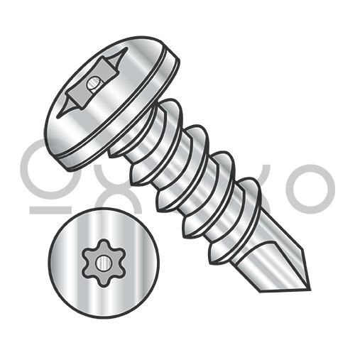 6-20X3/8 6 Lobe Pin-In Pan Head Security Screw SDS F/T 410 S/S Brite Hard Passivated