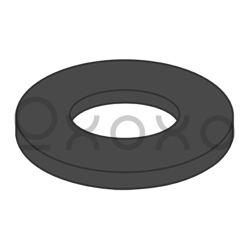 2X1/4X.032 Flat Washer Nylon Black
