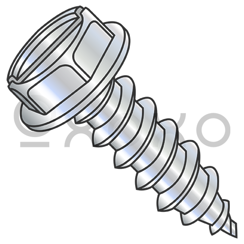 1/4X1 1/4  Slot Indented Hex Washer 7/16 A/F Self Tap Screw Type AB F/T Zinc Bake
