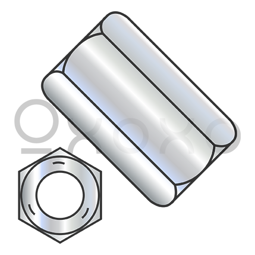 3/8-16X1 3/4  Hex Rod Coupling Nut 5/8 inch Across Flats Grade 5 Zinc