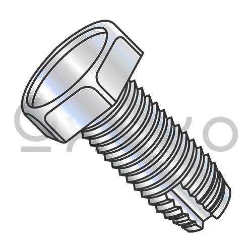 1/4-20X1/2  Unslotted Indented Hex Head Thread Cutting Screw Type 1 F/T Zinc And Bake