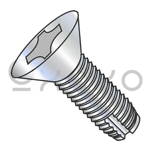 6-32X3/8  Phillips Flat Thread Cutting Screw Type 1 Fully Threaded Zinc