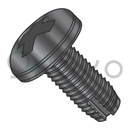 8-32X3/8  Phillips Pan Thread Cutting Screw Type 1 Fully Threaded Black Oxide