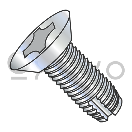 4-40X1/4  Phillips Flat Undercut Thread Cutting Screw Type 1 Fully Threaded Zinc Bake