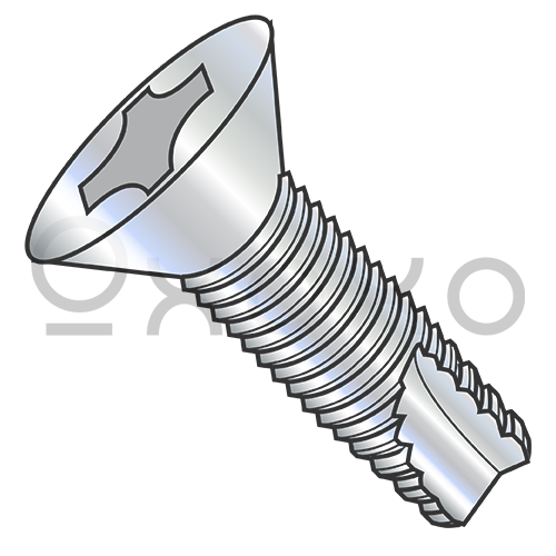 4-40X5/16  Phillips Flat Thread Cutting Screw Type 23 Fully Threaded Zinc And Bake