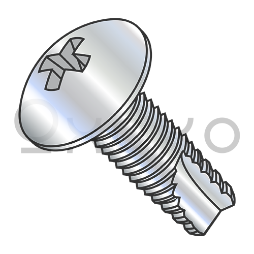 6-32X1/4  Phillips Full Contour Truss Thread Cutting Screw Type 23 Fully Threaded ZincBake