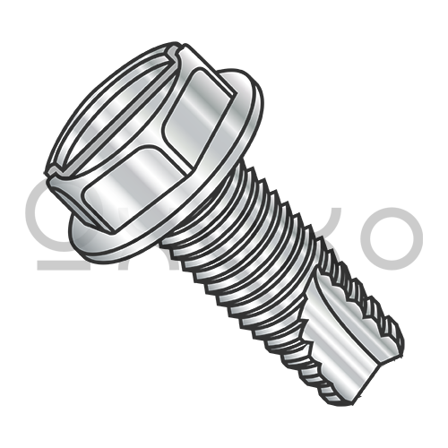 6-32X1/4  Slotted Indented Hexwasher Thread Cutting Screw Type23 Fully Thrd 18-8 Stainless