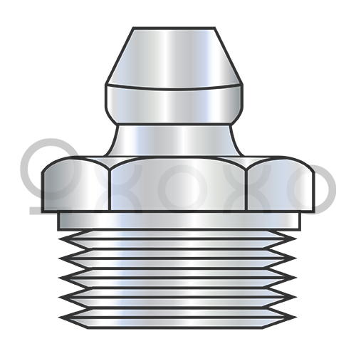 1/4-18X.828  Grease Fitting 9/16 Hex, 1/4-18 PTF Pipe Thread Zinc Clear
