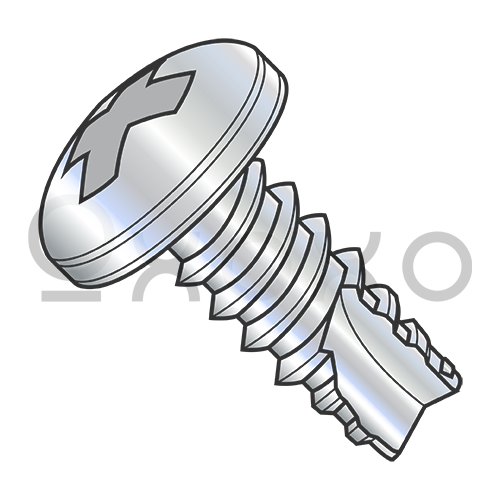 2-32X3/16  Phillips Pan Thread Cutting Screw Type 25 Fully Threaded Zinc And Bake