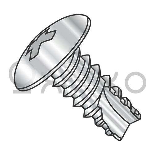 6-20X3/8  Phillips Truss Thread Cutting Screw Type 25 Fully Threaded 18 8 Stainless Steel