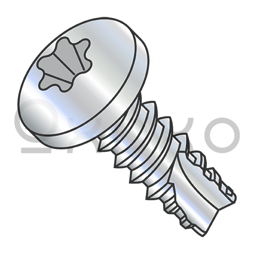 2-32X3/16  6 Lobe Pan Thread Cutting Screw Type 25 Fully Threaded Zinc and Bake