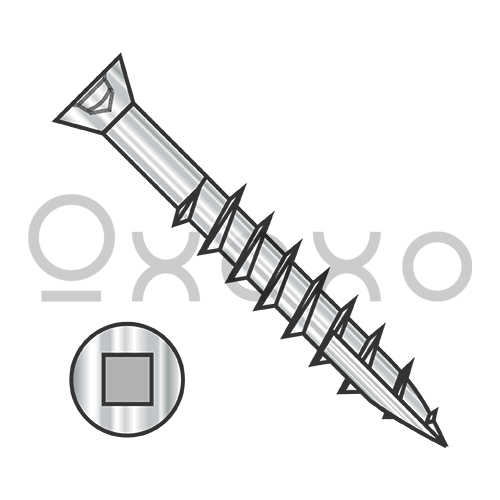 7-10X1 5/8  Square Drive Trim Head Drywall Screw Coarse Thread Type 17 18 8 Stainless Steel