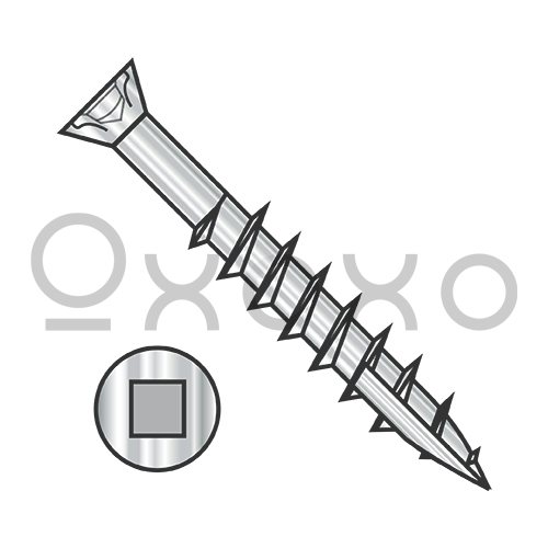 7-10X1 5/8  Square Drive Trim Head W/Nibs Drywall Screw Coarse Thread Type 17 18 8 Stainless