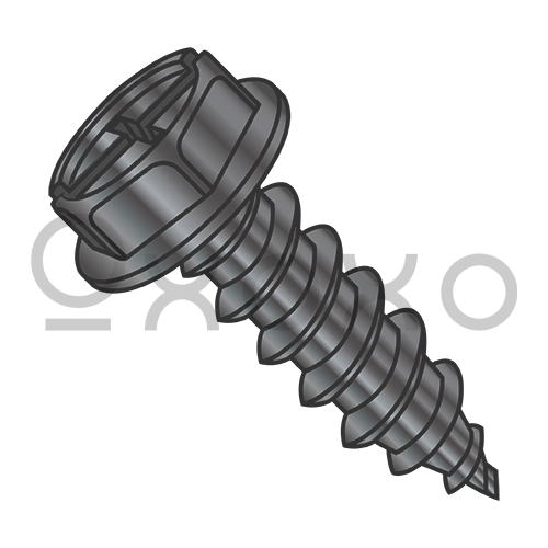 10-16X1/2  Combo (phil/slot) Ind Hexwasher Self Tapping Type AB Full Thread Black Zinc Bake