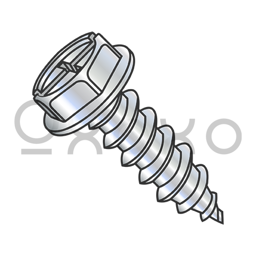 8-18X3/4  Combo (phil/slot) Ind Hexwasher Self Tapping Screw Type AB Full Thread Zinc Bake