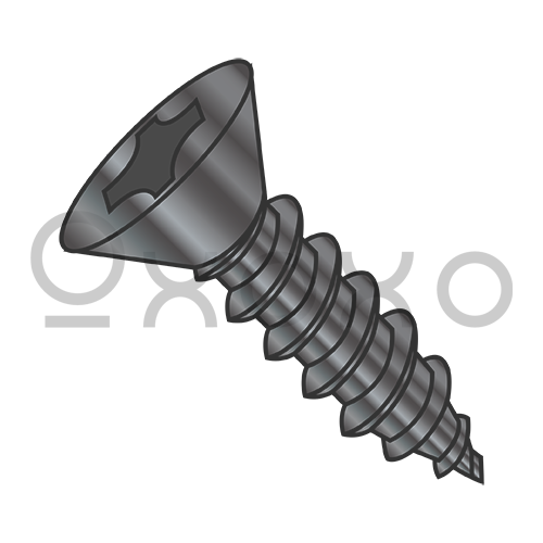 2-32X1/4  Phillips Flat Self Tapping Screw Type A B Fully Threaded Black Oxide