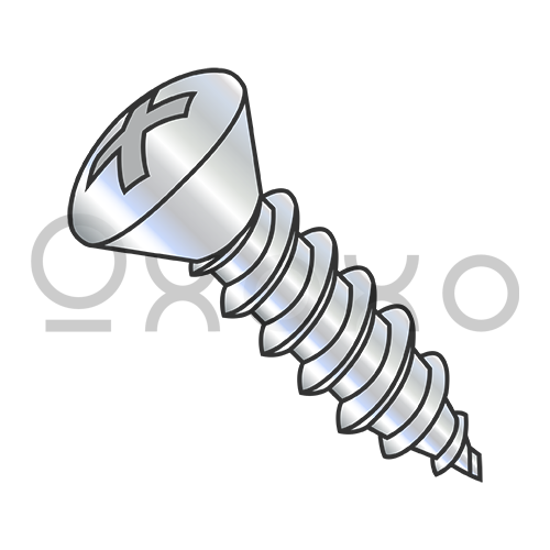 2-32X3/8  Phillips Oval Self Tapping Screw Type AB Fully Threaded Zinc And Bake