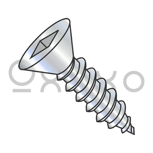 4-24X1/2  Square Flat Self Tapping Screw Type A B Fully Threaded Zinc And Bake