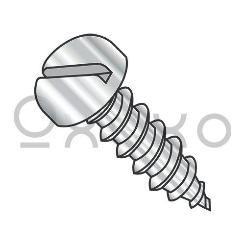 4-24X1/4  Slot Pan Self Tapping Screw Type A B Fully Threaded 18 8 Stainless