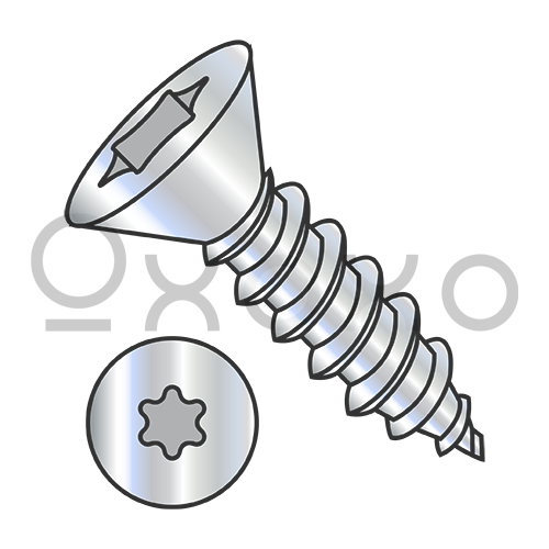 2-32X1/4  6 Lobe Flat Self Tapping Screw Type AB Fully Threaded Zinc And Bake