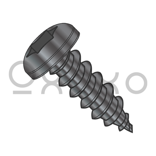 4-24X1/4  6 Lobe Pan Self Tapping Screw Type A B Fully Threaded Black Oxide