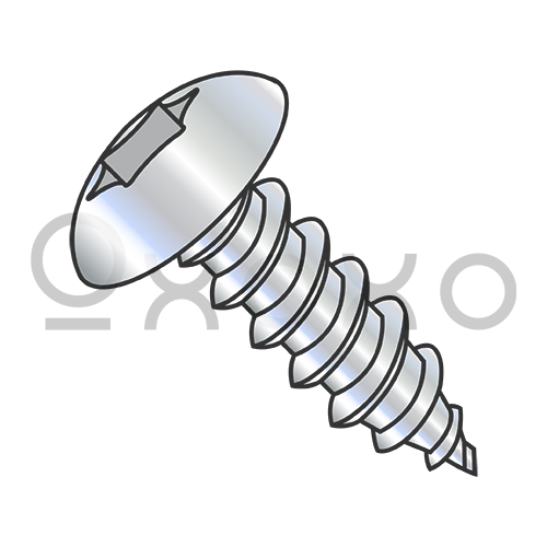 6-20X3/8  Six Lobe Full Contour Truss Self Tapping Screw Type AB Full Thread Zinc and Bake