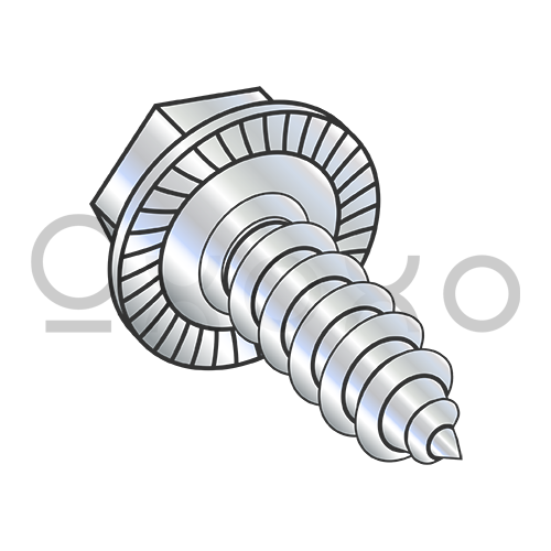 1/4-14X5/8  A/F.428-.437 Hd Hgt .150-.188 Unslot Hxwash Serrated Self F/T Tap AB Zinc & Bake