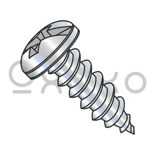 6-18X1/2  Combination (slot/phil) Pan Head Self Tapping Screw Type A Full Thread Zinc Bake