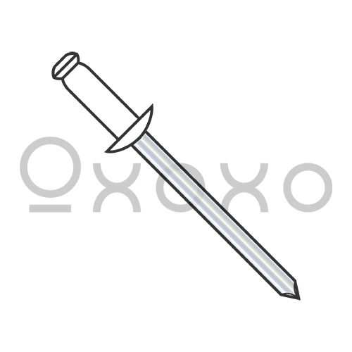 1/8X.06-.12  Aluminum Rivet With Steel Mandrel With White Eyelet