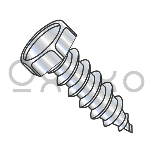 8-15X1/2  Indented Hex Head Unslotted Self Tapping Screw Type A Fully Threaded Zinc & Bake