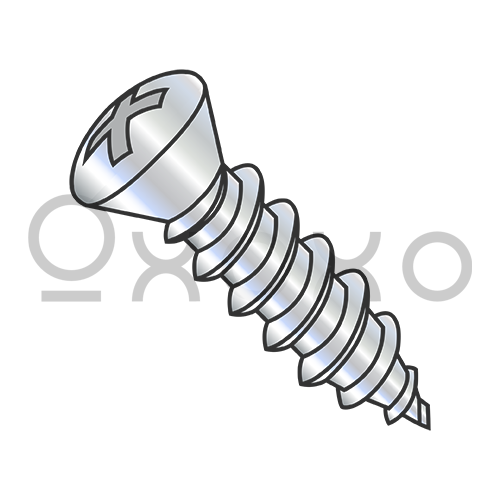 8-15X1/2  Phillips Oval Self Tapping Screw Type A Number Six Head Fully Thrd Zinc And BAke