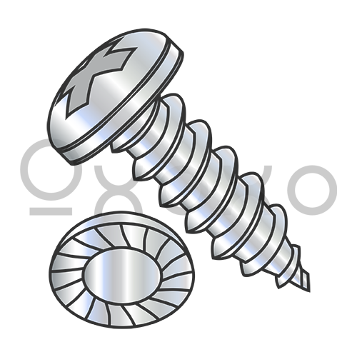 6-18X1/2  Phillips Pan Serrated Self Tapping Screw Type A Fully Threaded Zinc and Bake