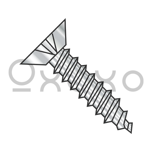 2X1/4  Phil Flat Undercut Self Tapping Screw Type A Fully Threaded 18 8 Stainless