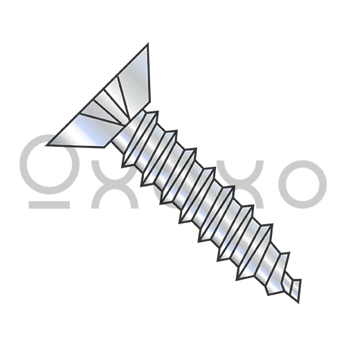 6-18X3/8  Phillip Flat Undercut Self Tapping Screw Type A Fully Threaded Zinc And Bake