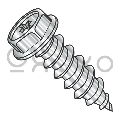 6-18X1/2  Phillips Indent Hexwasher Self Tap Screw Type A Full Thread 18-8Stainless Steel