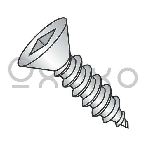 6-18X1/2  Square Flat Self Tapping Screw Type A Fully Threaded 410 Stainless Steel