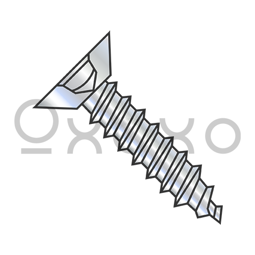 8-15X1/2  Square Flat Undercut Self Tapping Screw Type A  Fully Threaded Zinc And Bake