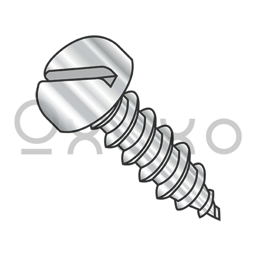 6-18X7/16  Slotted Pan Self Tapping Screw Type A Fully Threaded 18-8 Stainless Steel
