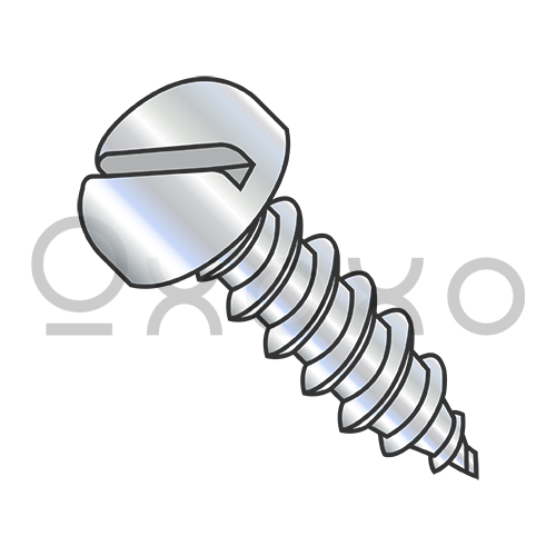 6-18X1/2  Slotted Pan Self Tapping Screw Type A Fully Threaded Zinc And Bake