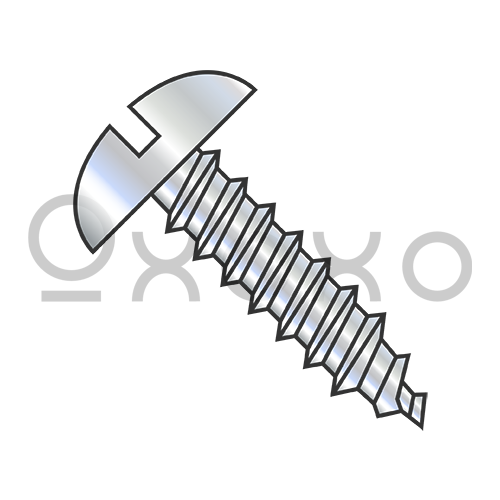 6-18X3/8  Slotted Round Self Tapping Screw Type A Fully Threaded Zinc And Bake