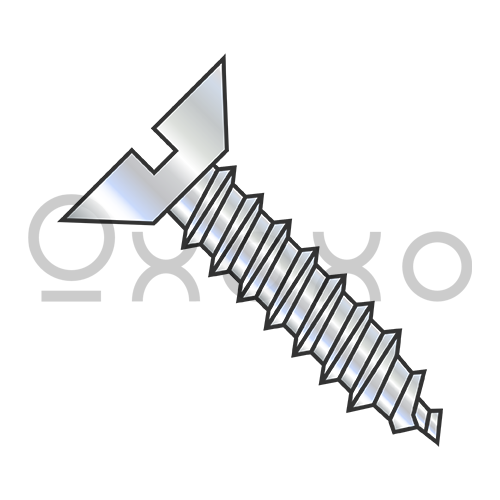 10-12X1/2  Slot Flat Undercut Self Tapping Screw Type A Fully Threaded Zinc And Bake