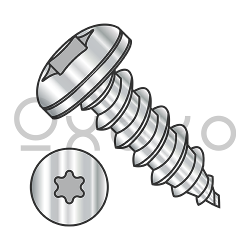 6-18X1/2  Six Lobe Pan Self Tapping Screw Type A Fully Threaded 18 8 Stainless Steel