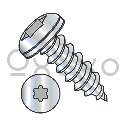 6-18X3/8  6 Lobe Pan Self Tapping Screw Type A Fully Threaded Zinc And Bake
