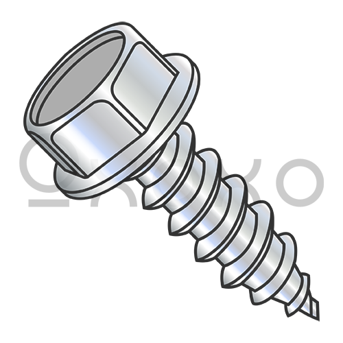 5/16-9X1 5/8  .428-.437A/F Unslot Indent Hex Washer High Head STS Type A F/T Zinc & Bake