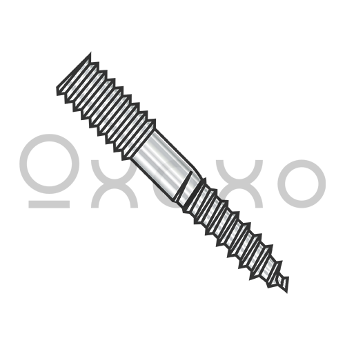 1/4-20X5  Hanger Bolt Plain Center 18 8 Stainless Steel