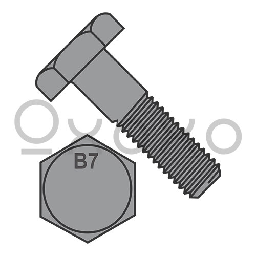 1-8X2 1/2  Heavy Hex Bolt Grade B7 ASTM A193 Plain