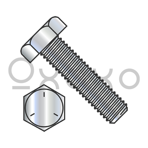 1-8X3 1/2  Hex Tap Bolt Grade 5 Fully Threaded Zinc